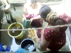 Desi women from India washing their curvy bodies