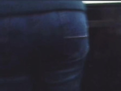 Big ass brunette milf in jeans