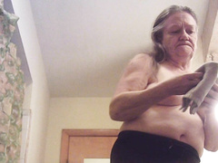 Grandma Kathy stripping for shower