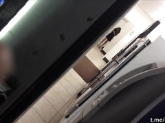 PISSING IN FRONT OF THE TOILET DOOR
